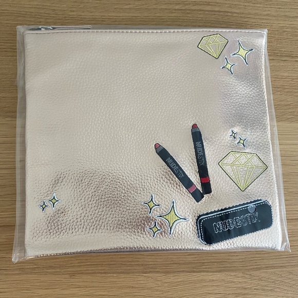 🇨🇦 NWOT Nudestix Gold Cosmetic Pouch - Picture 7 of 7